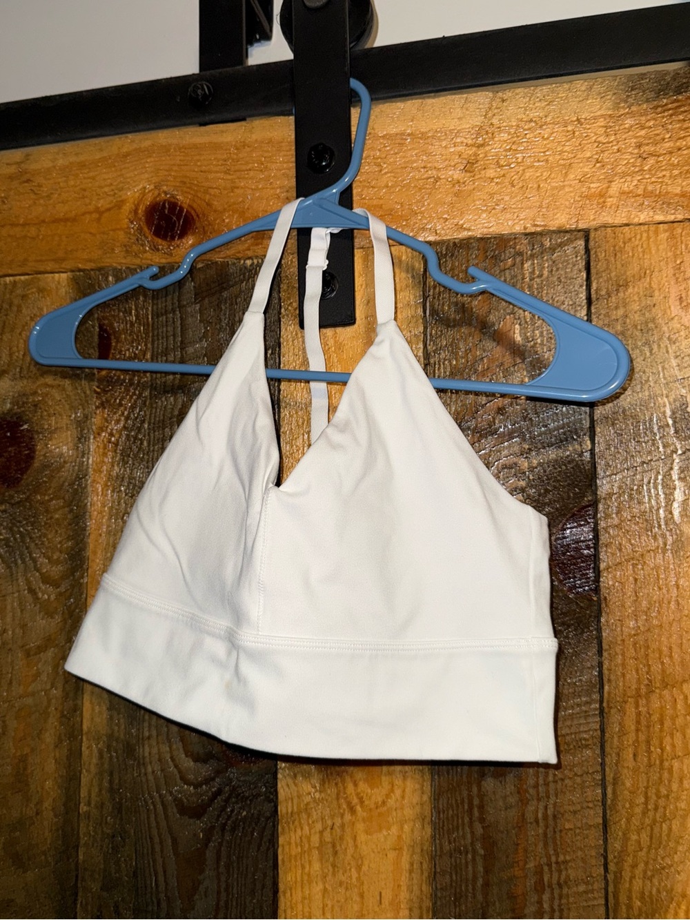 Alphalete White Halter Sports Bra